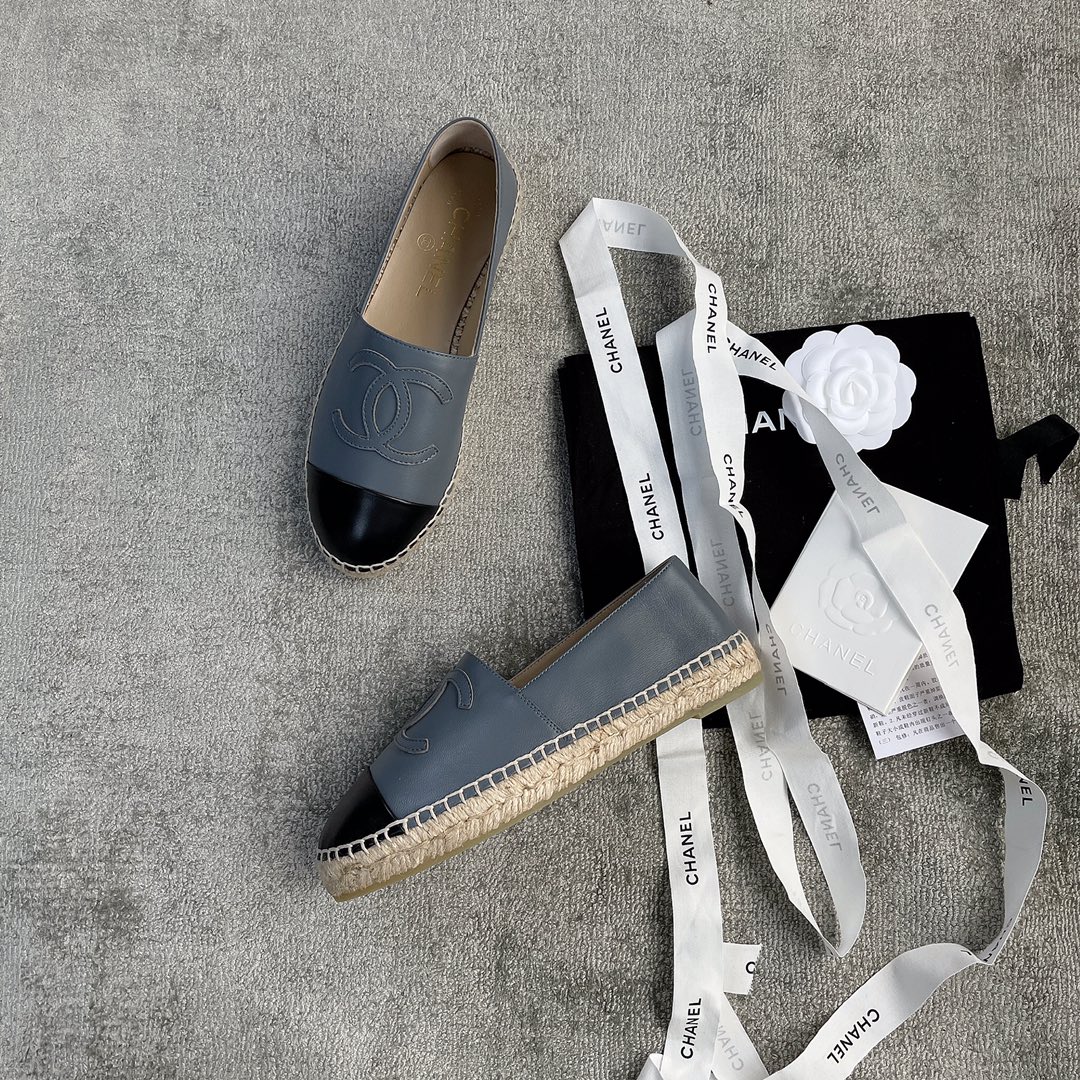 CHANEL fisherman shoes custom mixed sheepskin imported leather embryo leather upper soft inner cushion sheepskin