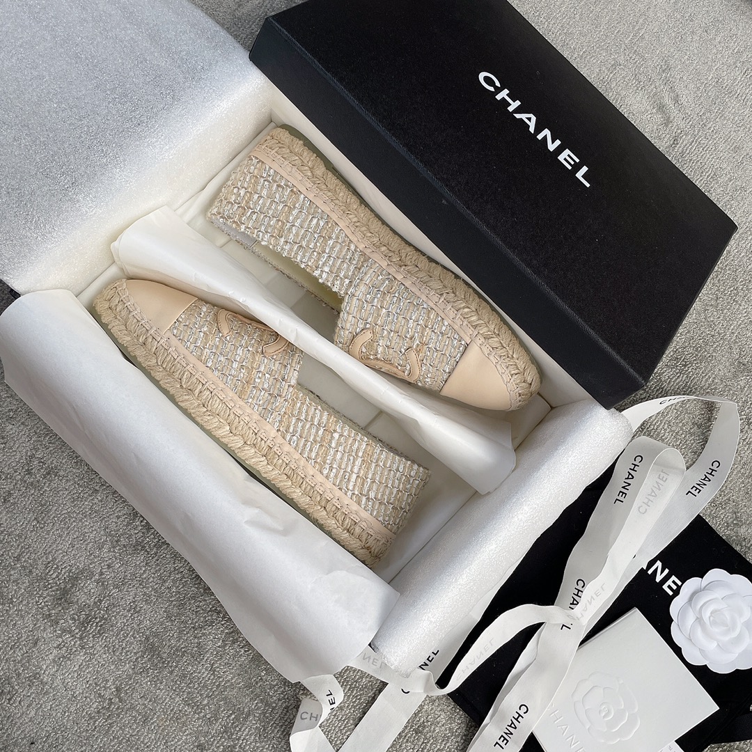 CHANEL fisherman shoes custom mixed sheepskin imported leather embryo leather upper soft inner cushion sheepskin