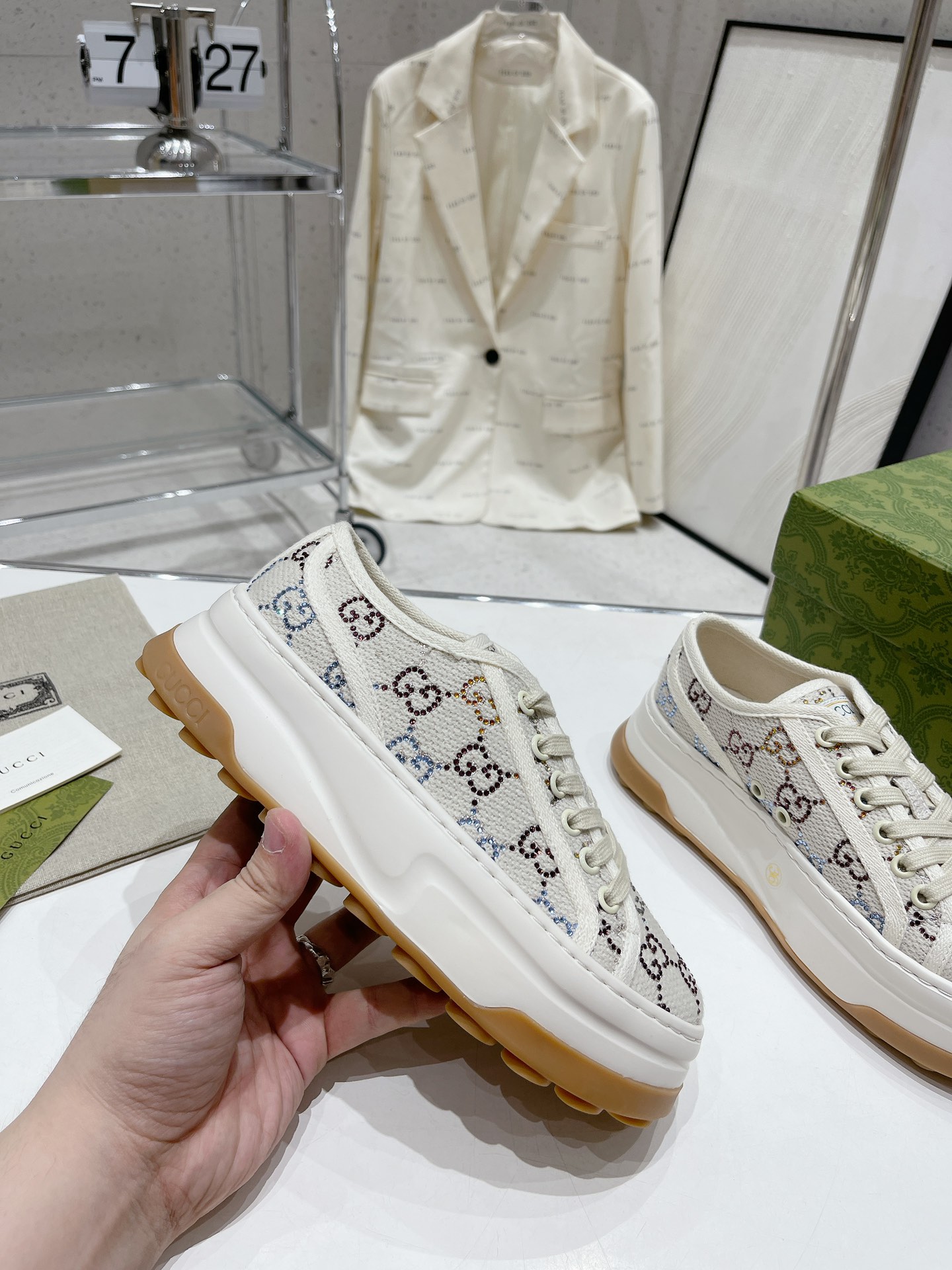 Gucci Explosive Presbyopia Canvas Casual Platform Shoes