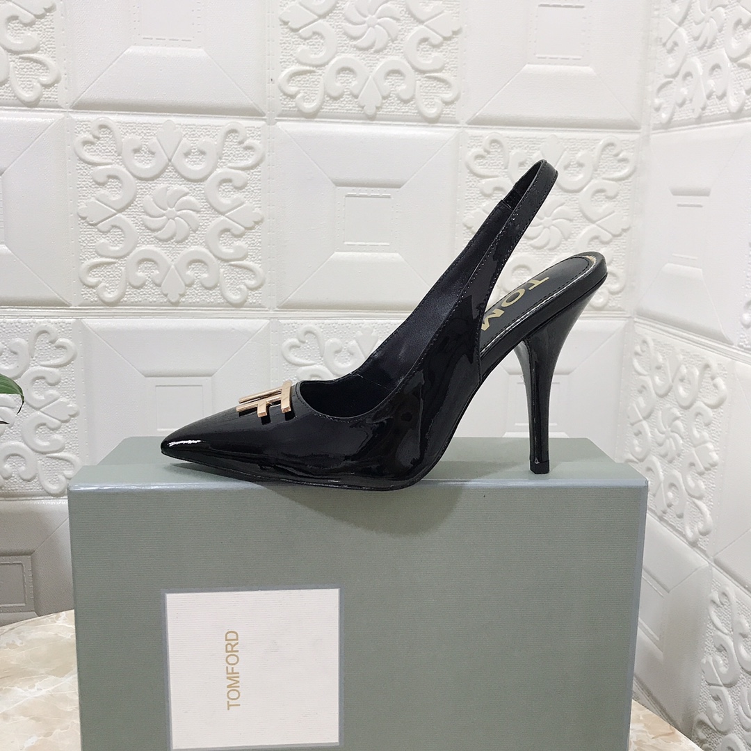 𝐓𝐎𝐌𝐅𝐎𝐑𝐃｜𝟐𝟎𝟐𝟑𝐒𝐒/𝐧𝐞𝐰 TOM high heeled bag toe sandals Original black leather outsole