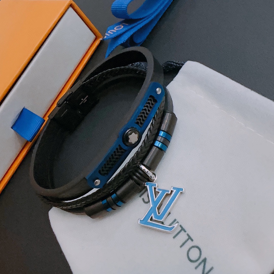 Louis Vuitton cowhide cord bracelet, same style as the couple