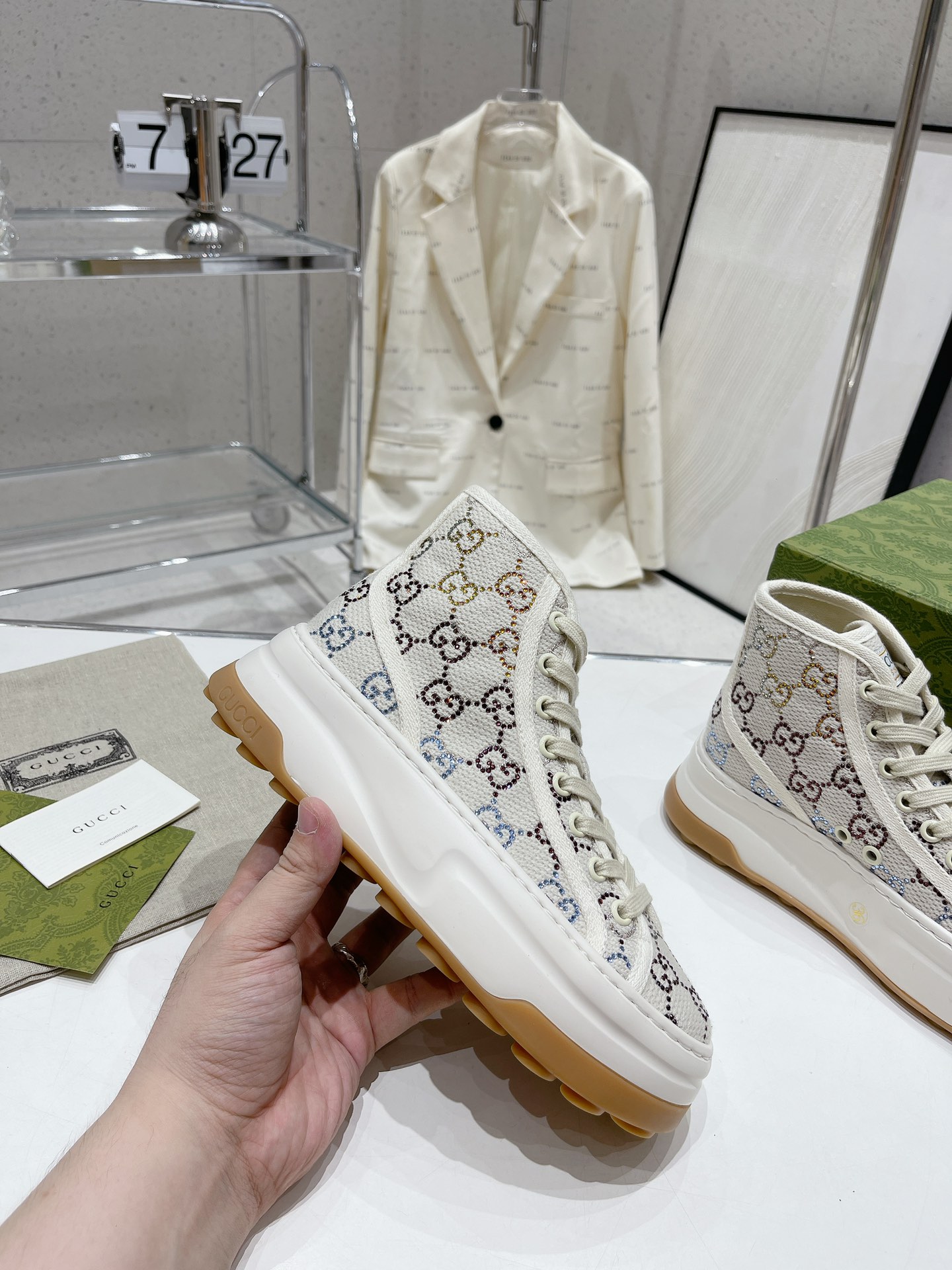 Gucci Explosive Presbyopia Canvas Casual Platform Shoes