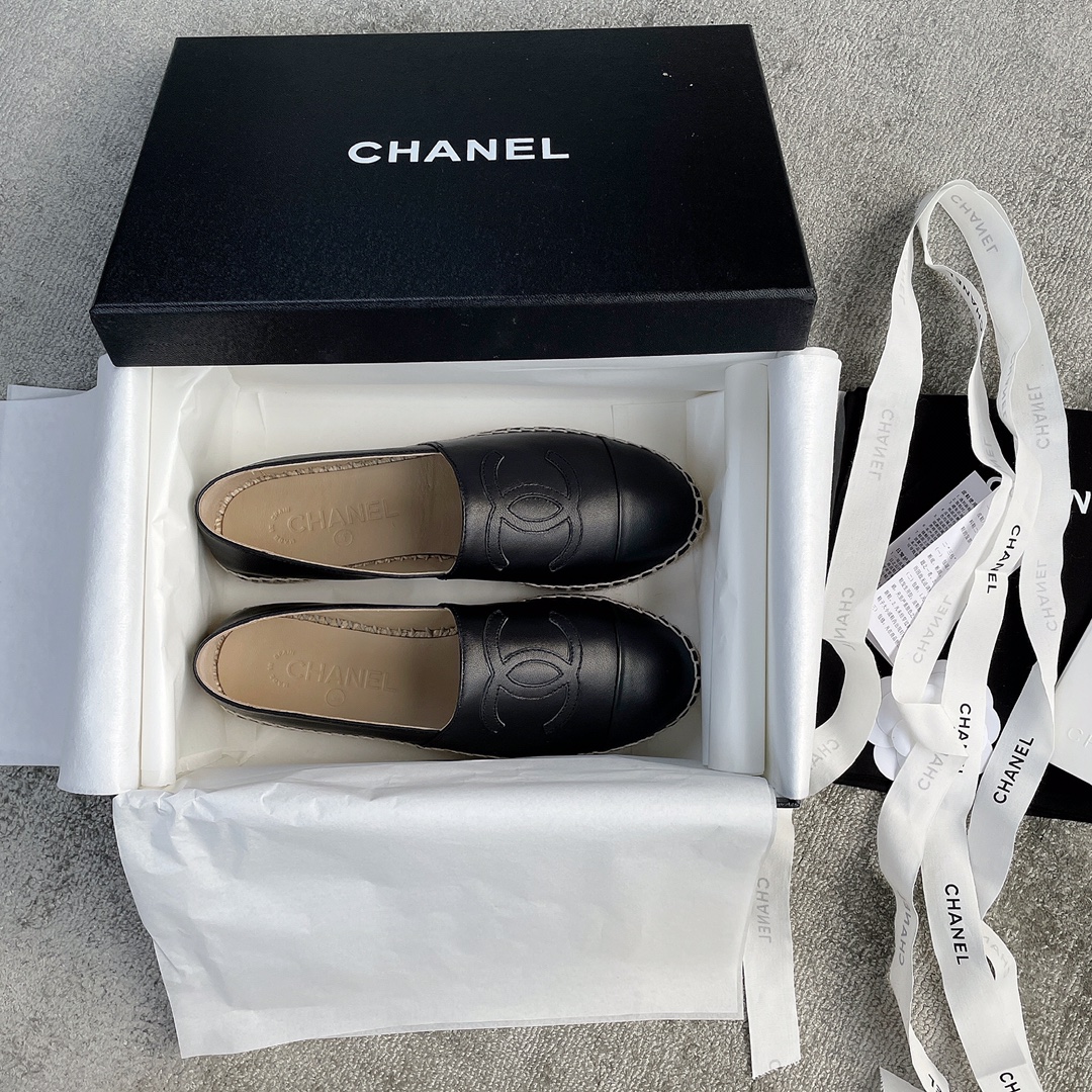 CHANEL fisherman shoes custom mixed sheepskin imported leather embryo leather upper soft inner cushion sheepskin