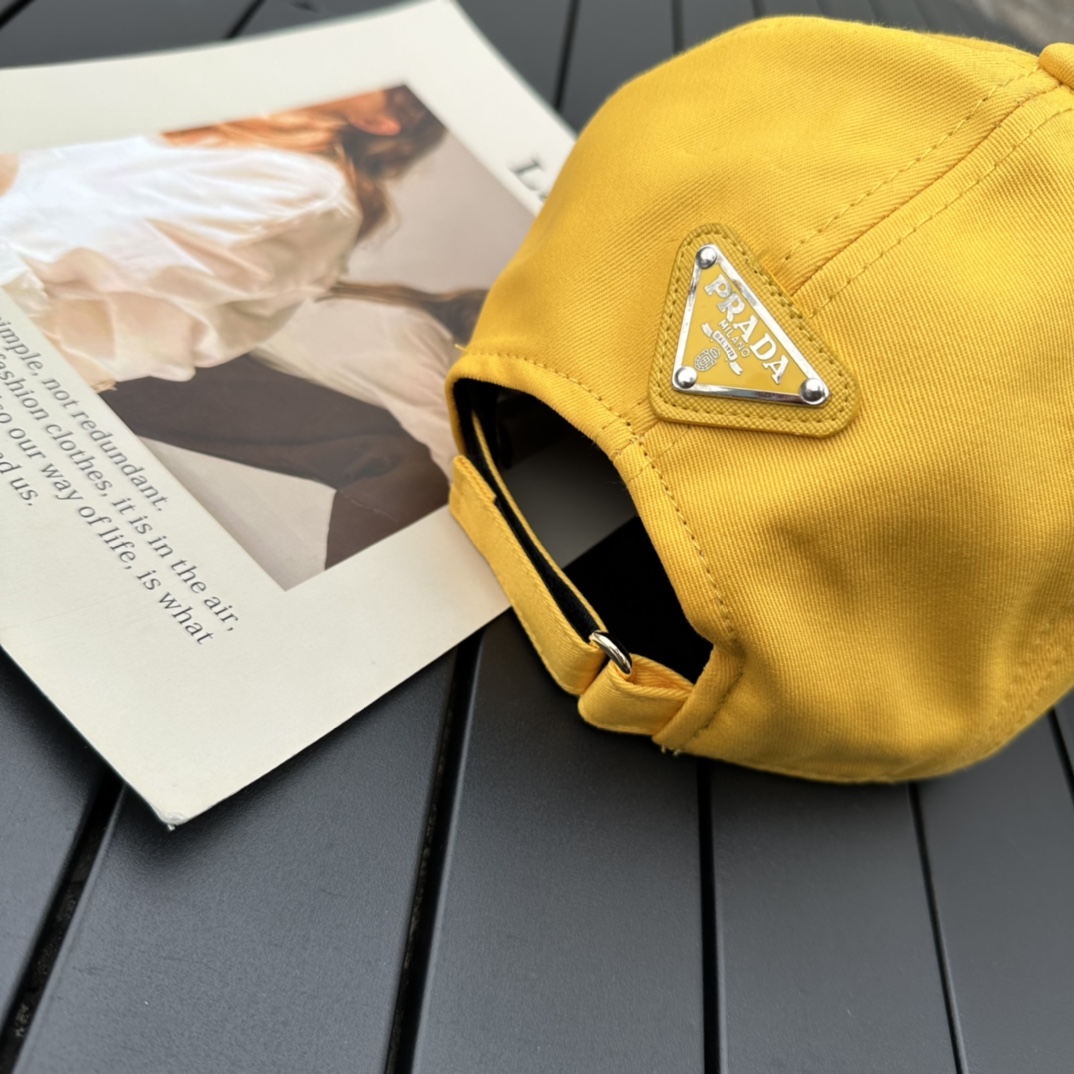 prada classic triangle logo baseball cap