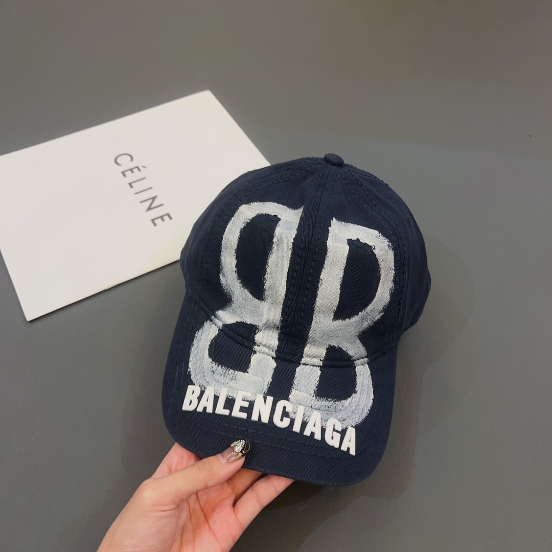 BALENCIAGA-bb printing baseball cap
