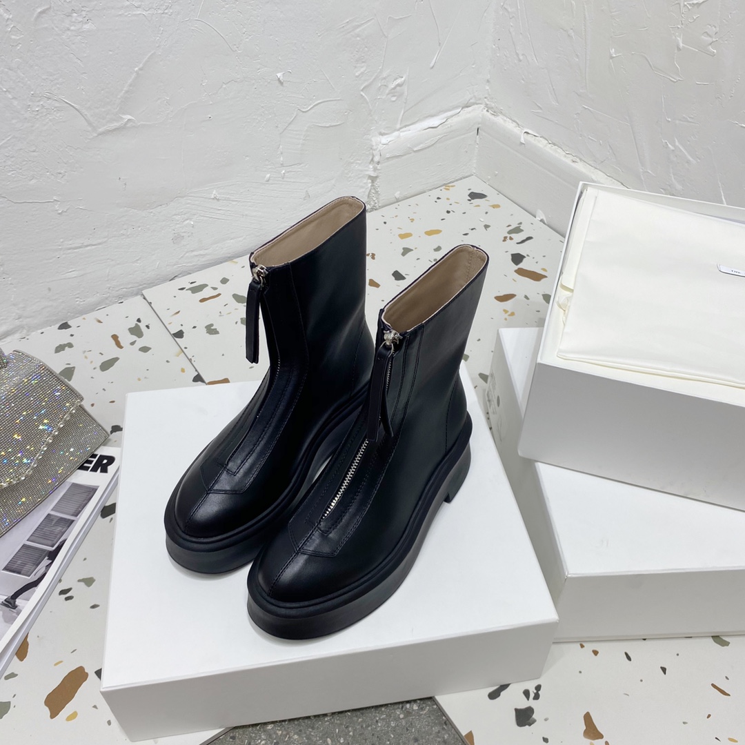 THE ROW - 2020 fall and winter classic thick-soled boots uppers original custom imported calfskin