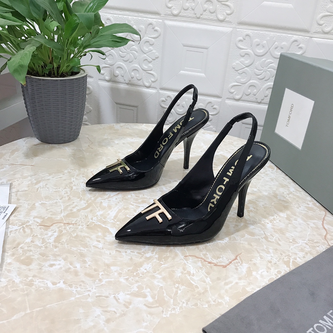 𝐓𝐎𝐌𝐅𝐎𝐑𝐃｜𝟐𝟎𝟐𝟑𝐒𝐒/𝐧𝐞𝐰 TOM high heeled bag toe sandals Original black leather outsole