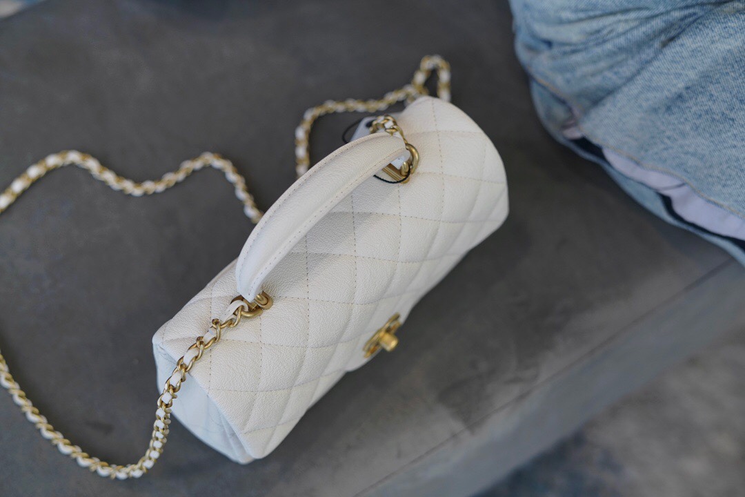 𝗖𝗛𝗔𝗡𝗘𝗟✦𝗖𝗹𝗮𝘀𝘀𝗶𝗰 𝗙𝗹𝗮𝗽2021 𝗦𝘀 Spring/Summer New Handleℂ𝔽 𝕄𝕚𝕟𝕚 Fairy White