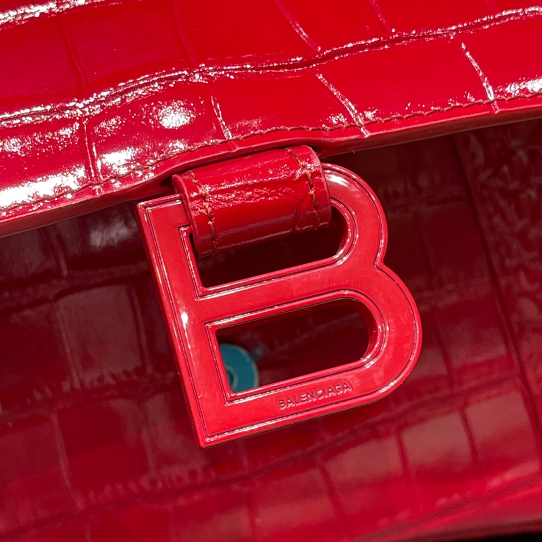 BALENCIAGA 𝐇𝐨𝐮𝐫𝐠𝐥𝐚𝐬𝐬𝐬 𝐒 crocodile-textured cowhide