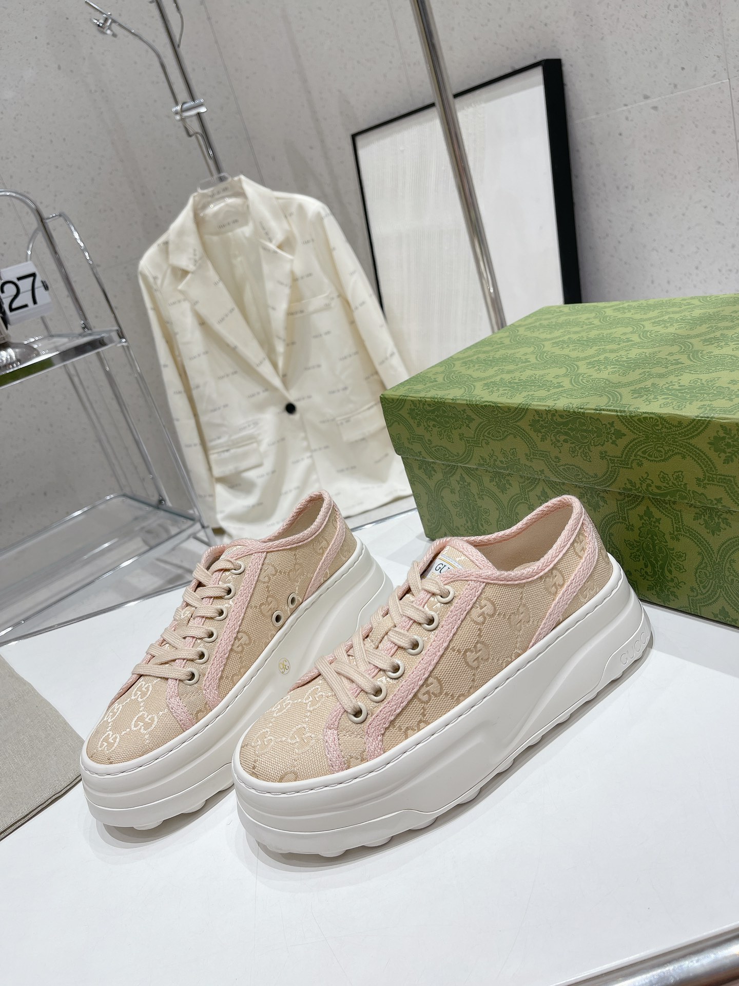 Gucci Explosive Presbyopia Canvas Casual Platform Shoes