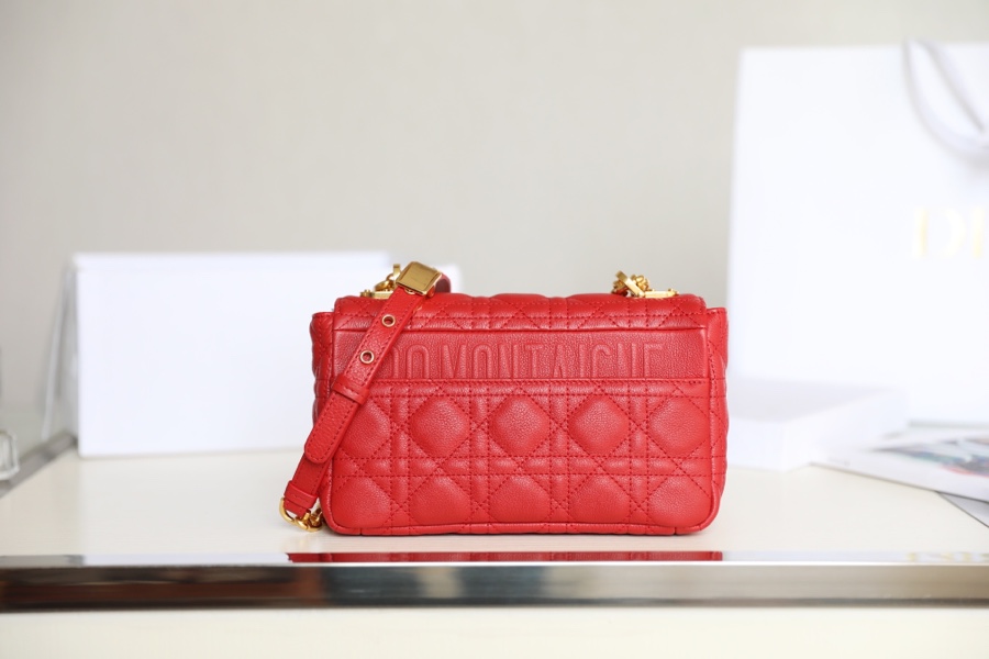 DlOR CARO] Red soft cow leather rattan check DR-081