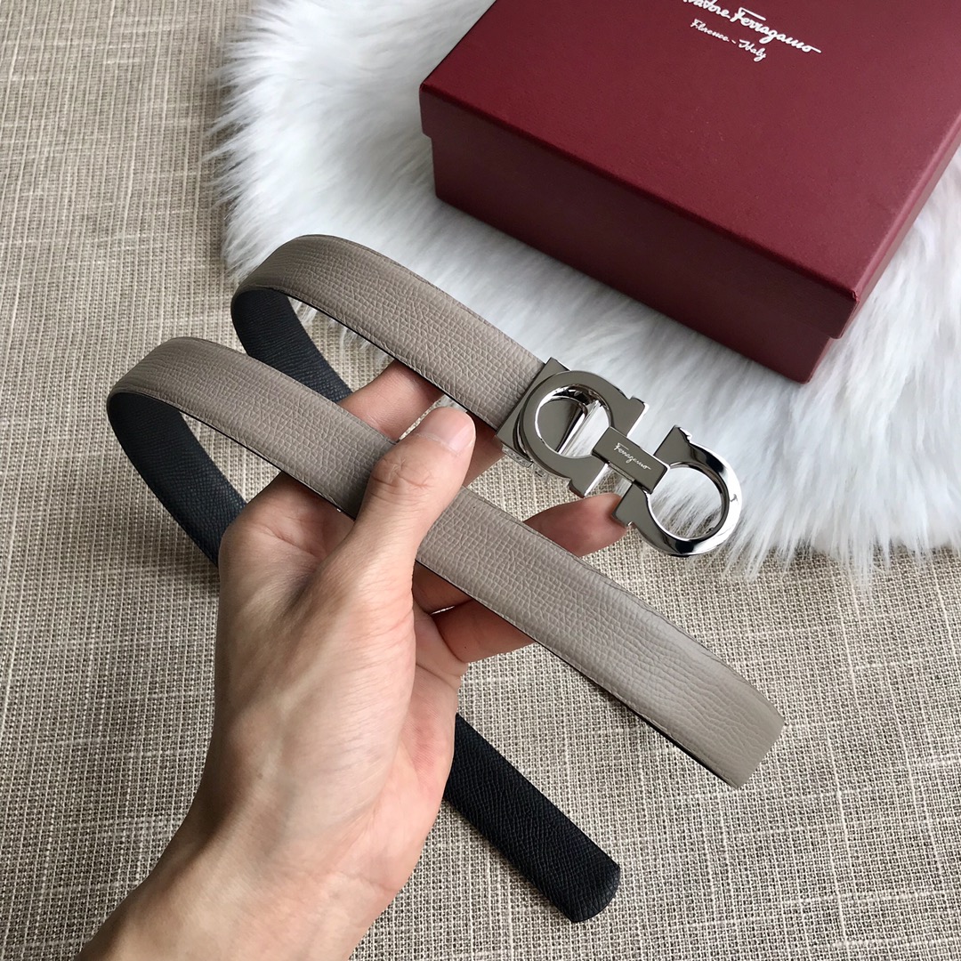 FERRAGAMO boutique buckle head, first layer of cowhide