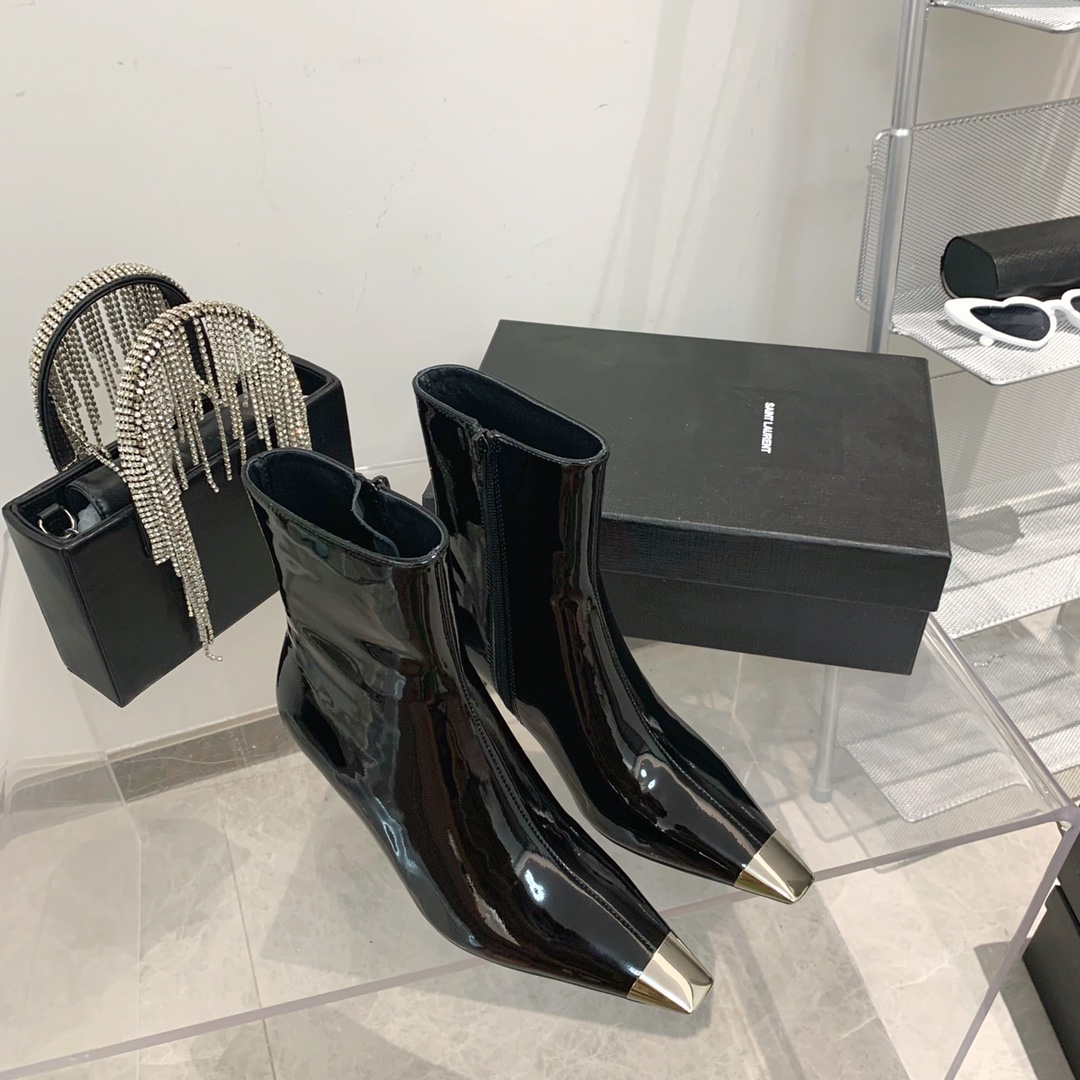 𝙎𝙖𝙞𝙣𝙩 𝙇𝙖𝙪𝙧𝙚𝙣𝙩 | 𝟐𝟎𝟐𝟐/𝐒𝐒 𝐧𝐞𝐰 YSL｜Saint Laurent Metal Toe Series New High Heeled Boots
