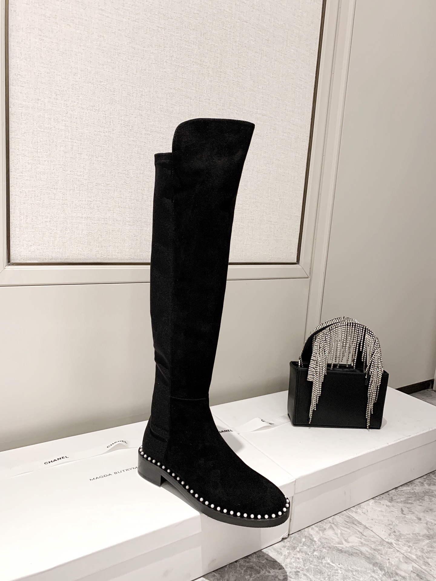 Stuart Weitzman 2020 fall and winter new pearl series on the new original imported calfskin