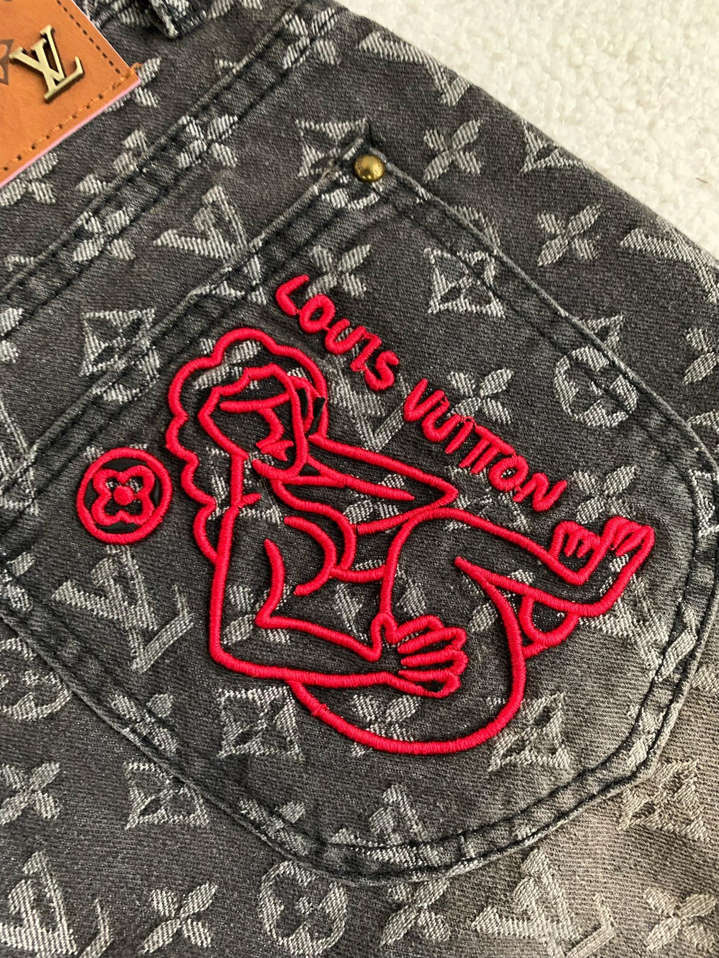 Lv 2023ss show style wave jeans