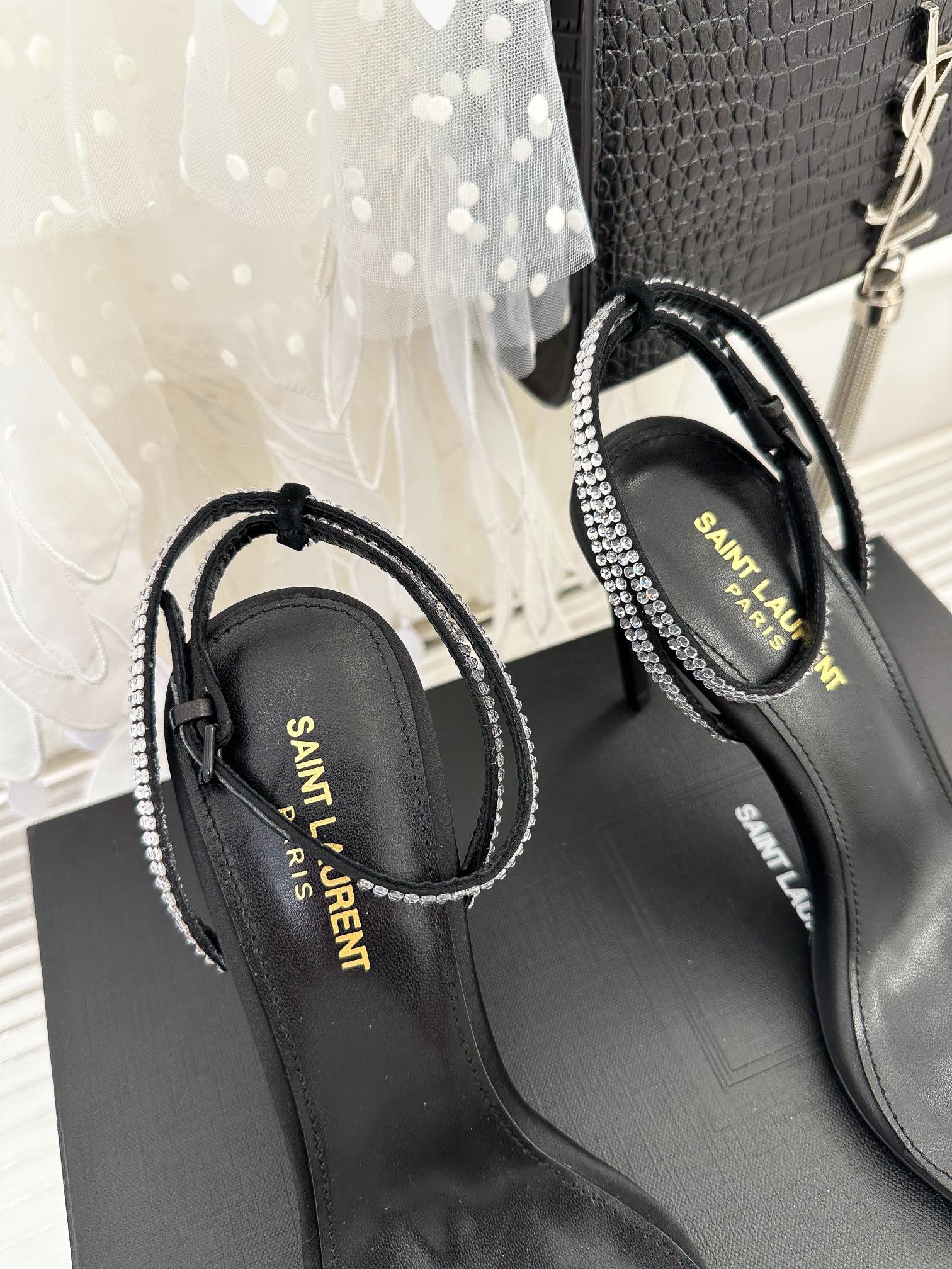 𝙎𝙖𝙞𝙣𝙩 𝙇𝙖𝙪𝙧𝙚𝙣𝙩 | 𝟐𝟎𝟐𝟑/𝐒𝐒 𝐧𝐞𝐰 YSL｜23s new high heel sandals Italian leather outsole