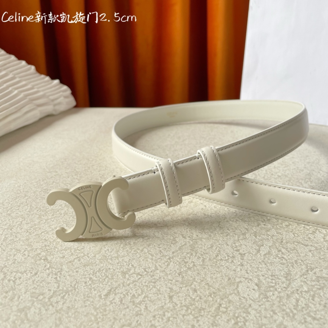 CELINE new leather Arc de Triomphe buckle ladies belt
