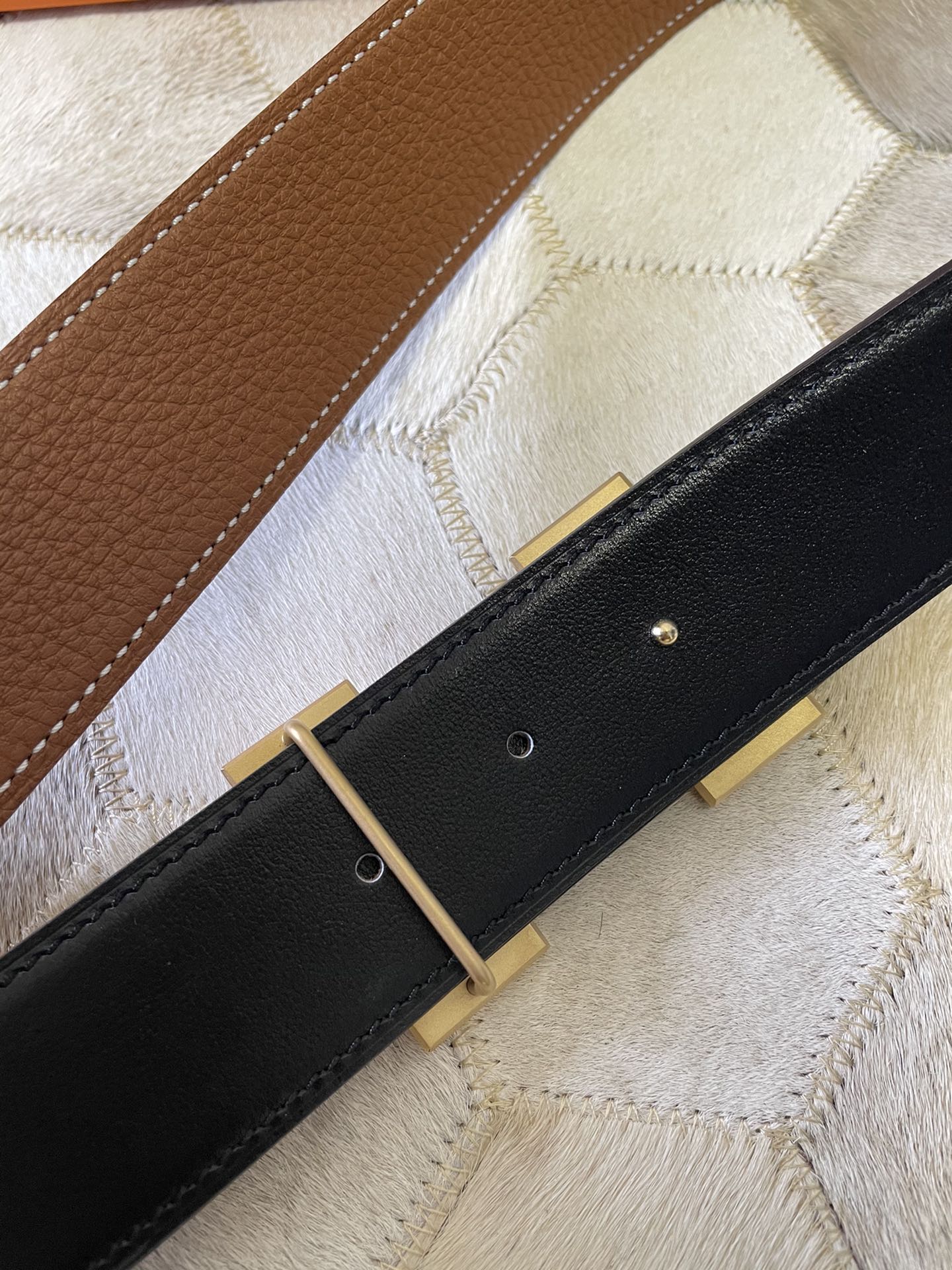 Hermes stainless steel double row diamond hanging buckle