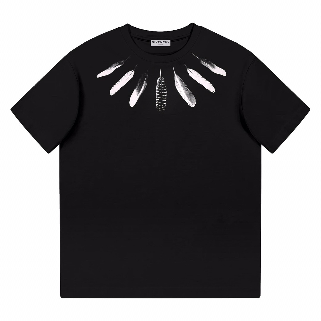 Givenchy 2024ss new summer feather print t-shirt