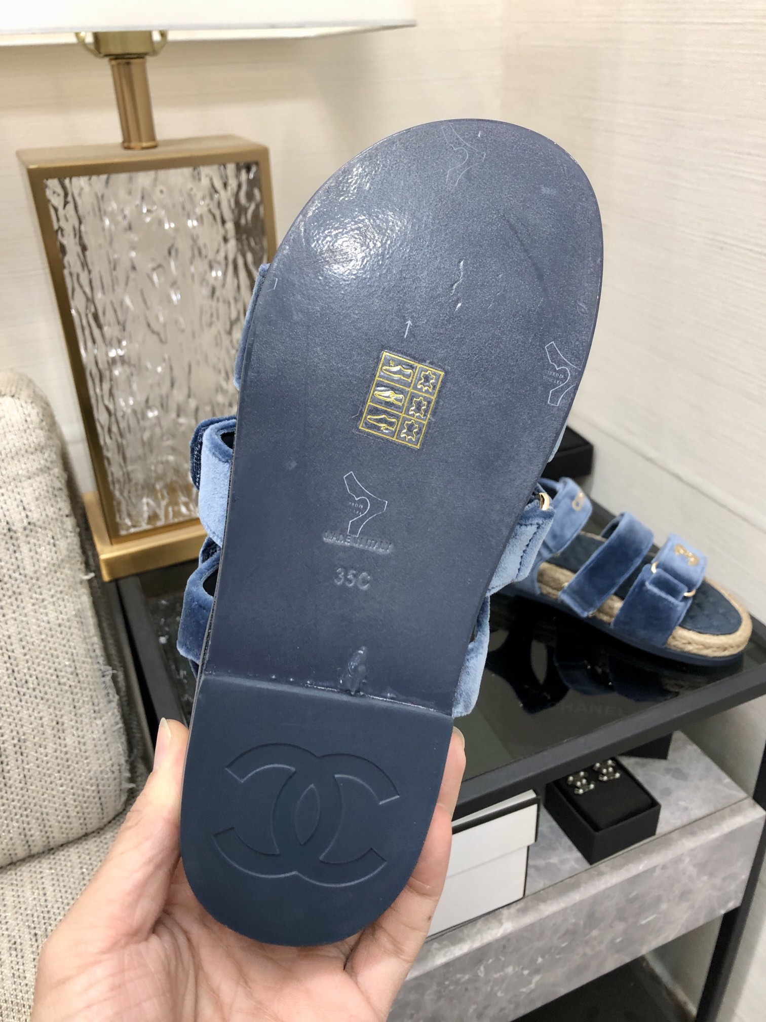 CHANEL 2023 spring and summer latest woven velcro sandals Japan imported woven materials