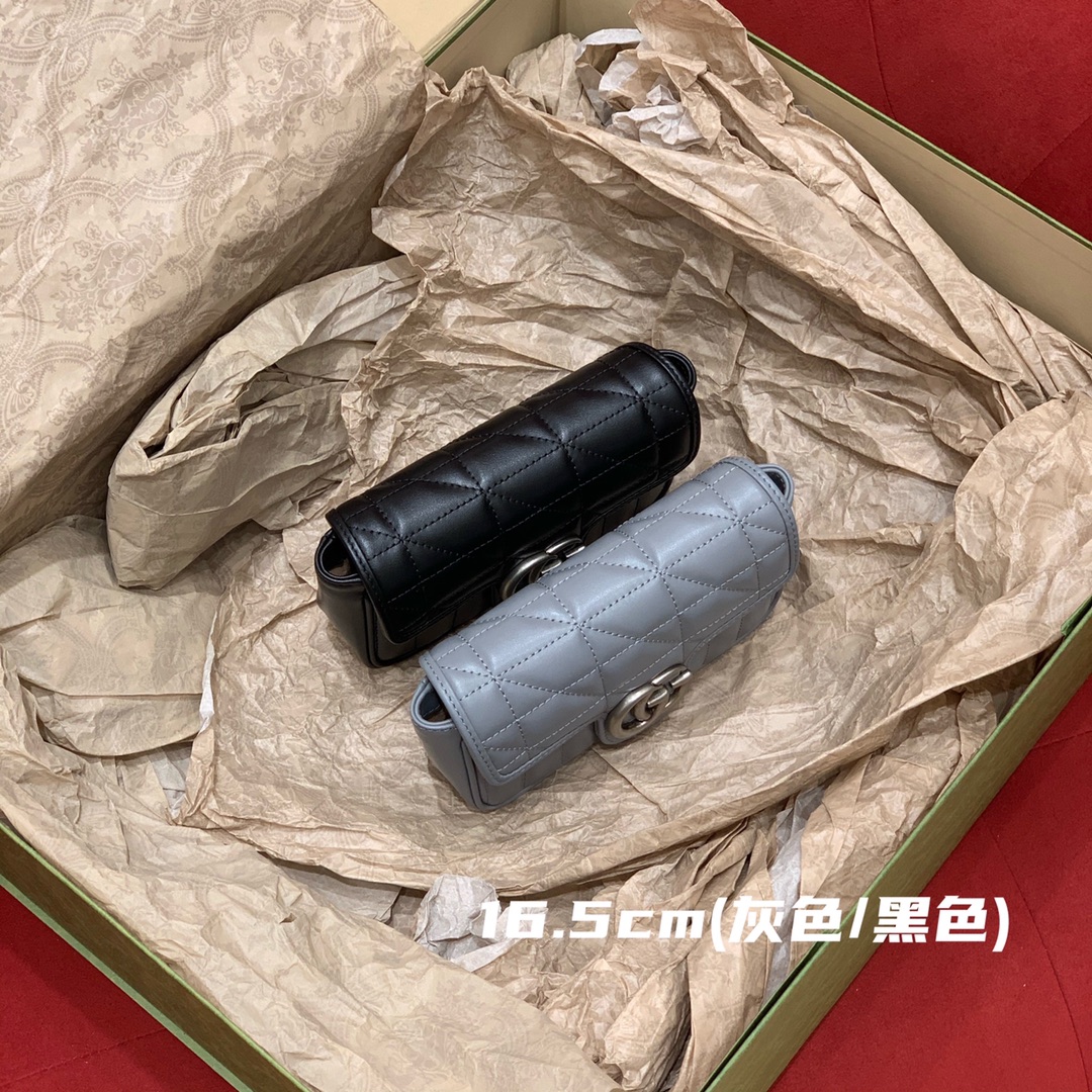 GUCCI marmont geometric series (mini grey/black) #476433