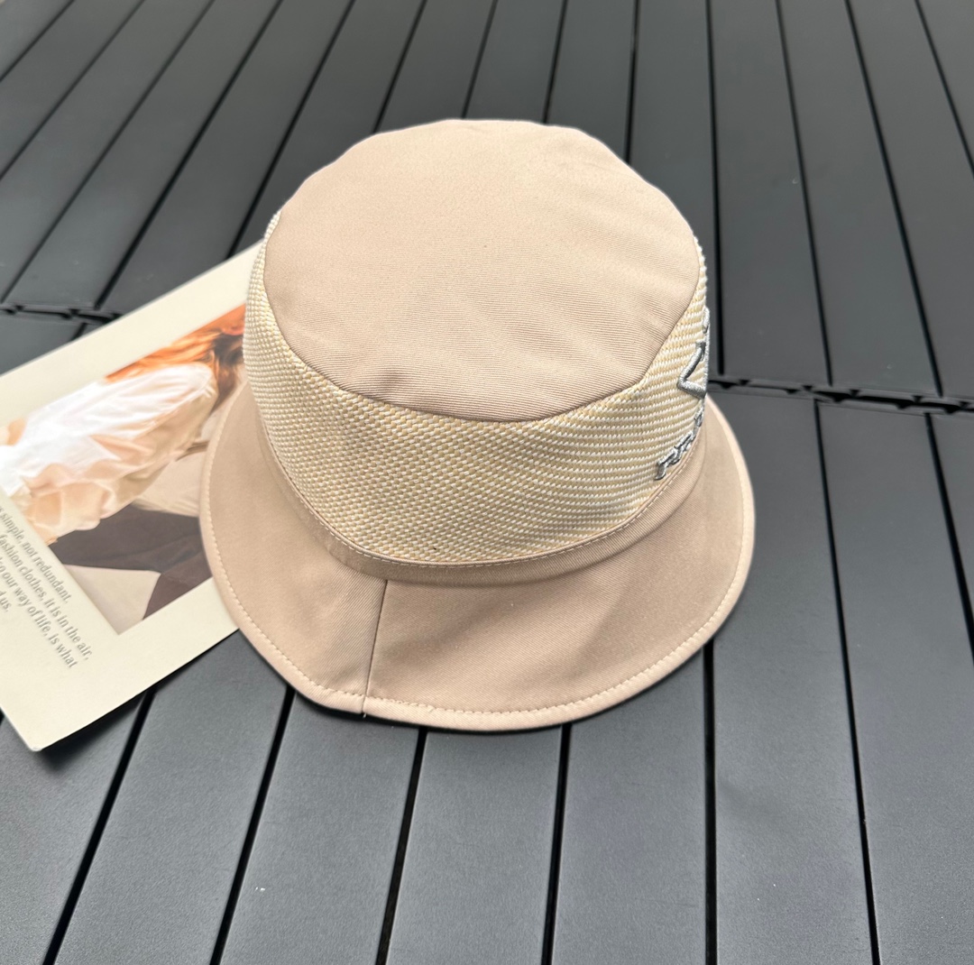 prada classic triangle bucket hat