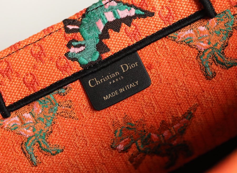 DIOR TOTE Orange dinosaur