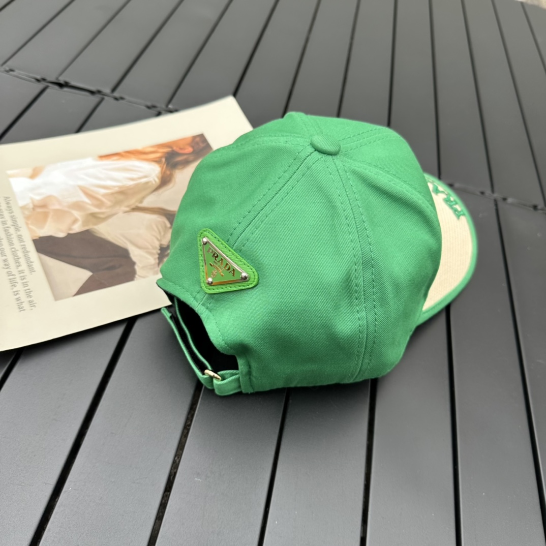 prada classic triangle logo baseball cap