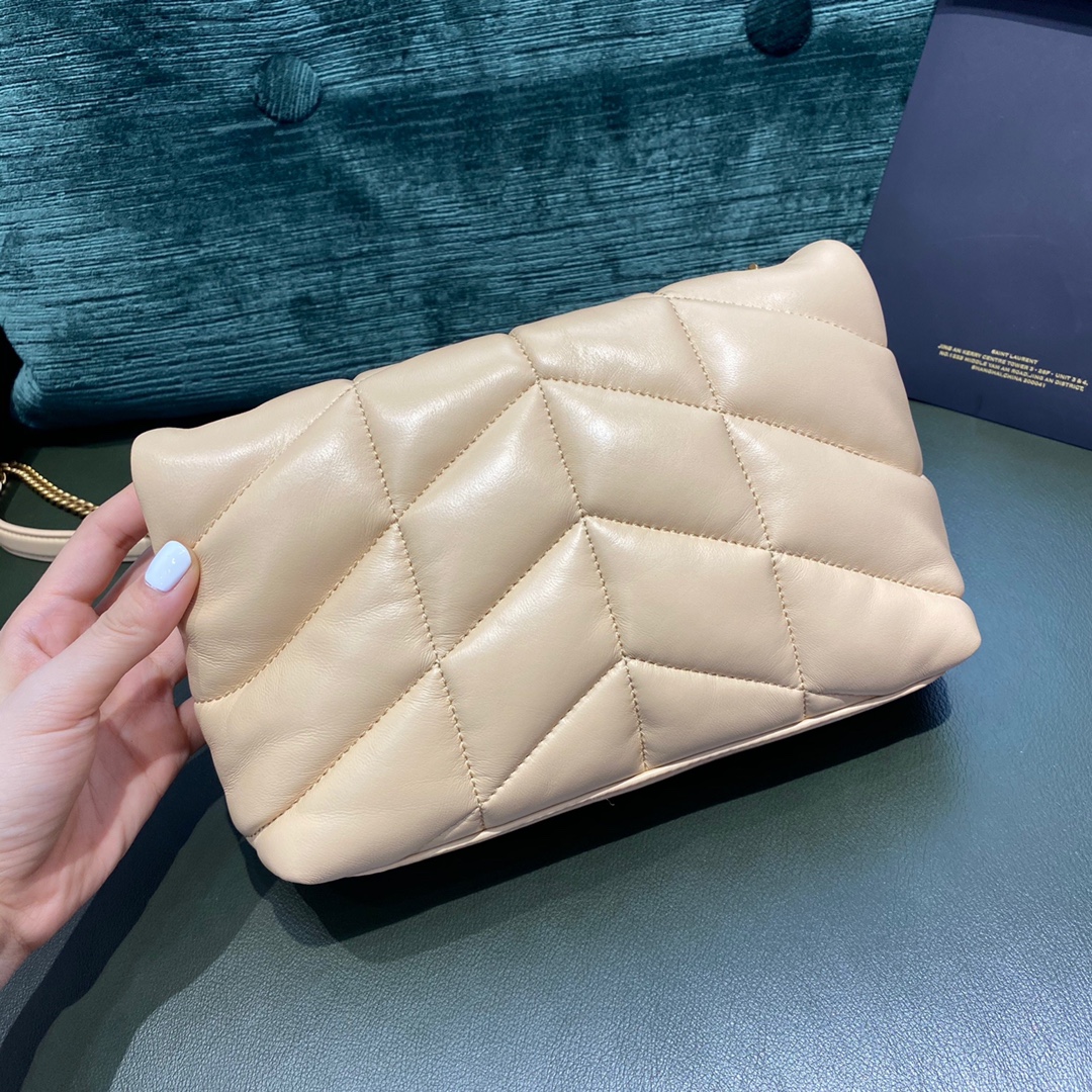SAINT LAURENT #𝙇𝙤𝙪𝙇𝙤𝙪 𝙥𝙪𝙛𝙛𝙚𝙧LOULOU PUFFER Mini Quilted Lambskin Bag #620333Original Leather