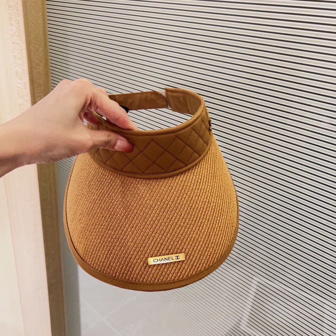 CHANEL sun visor empty top hat