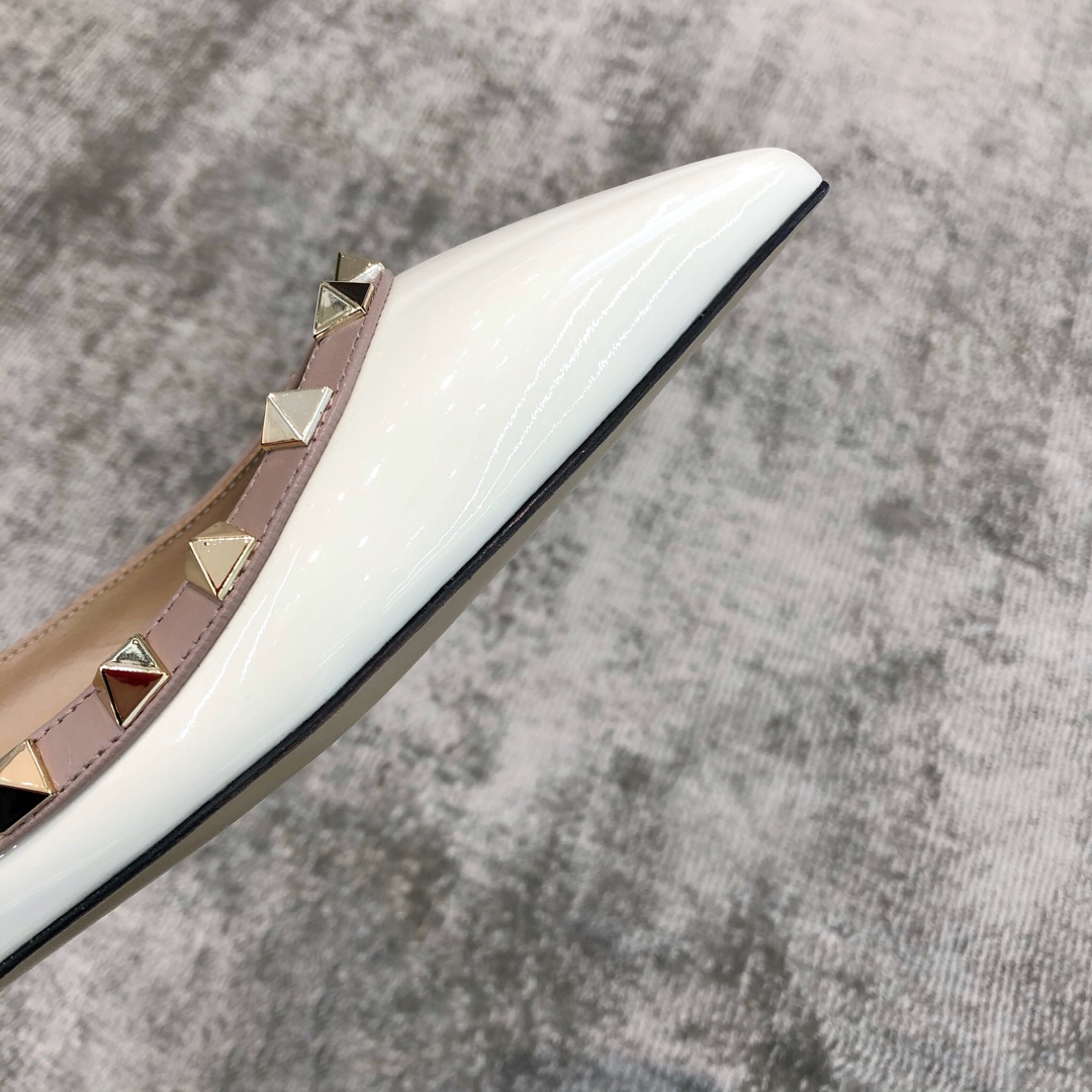 Valentino VT Collection Flats Patent Leather White