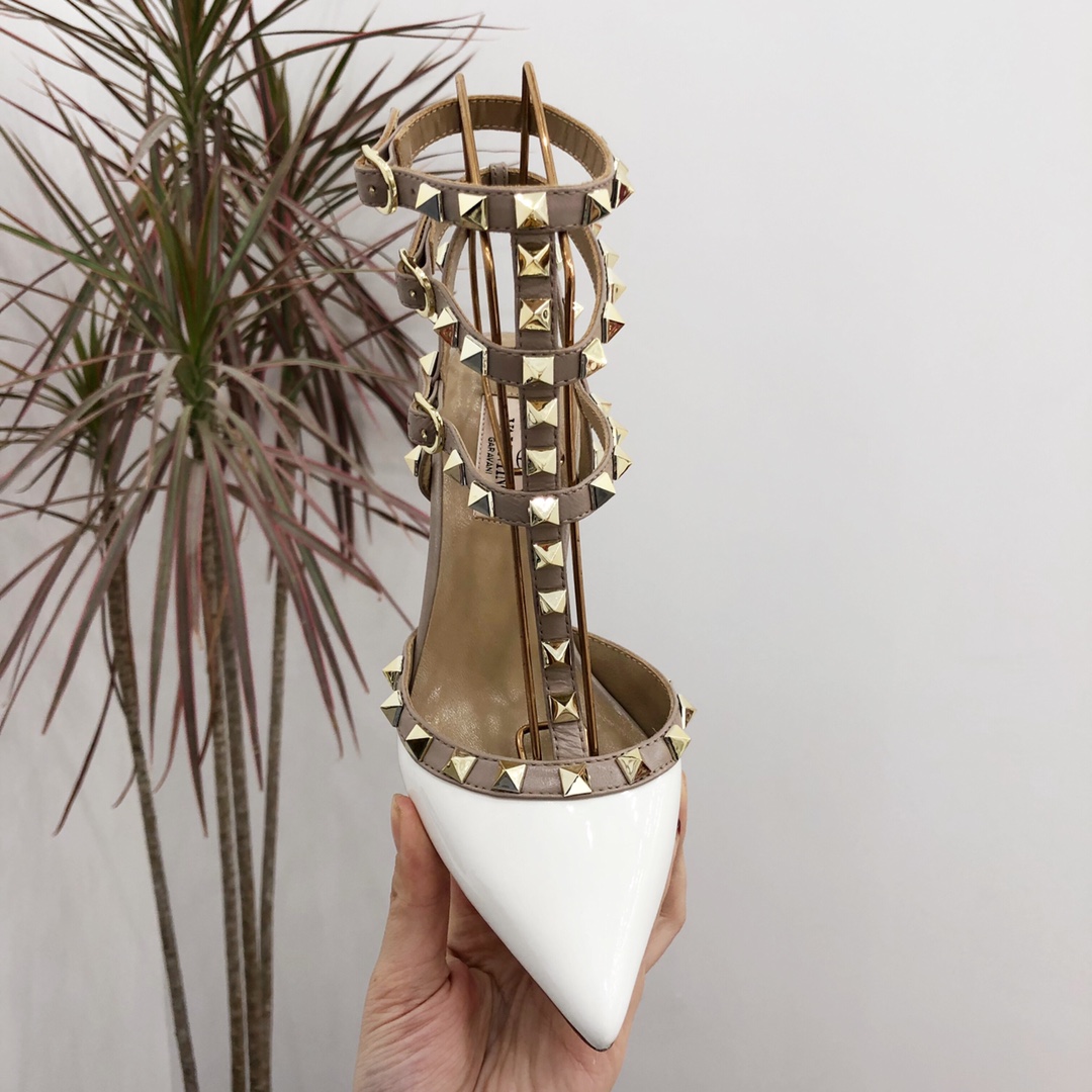 【Valentino】Valentino Valentino top version white patent leather 3 with 6.5cm high heels