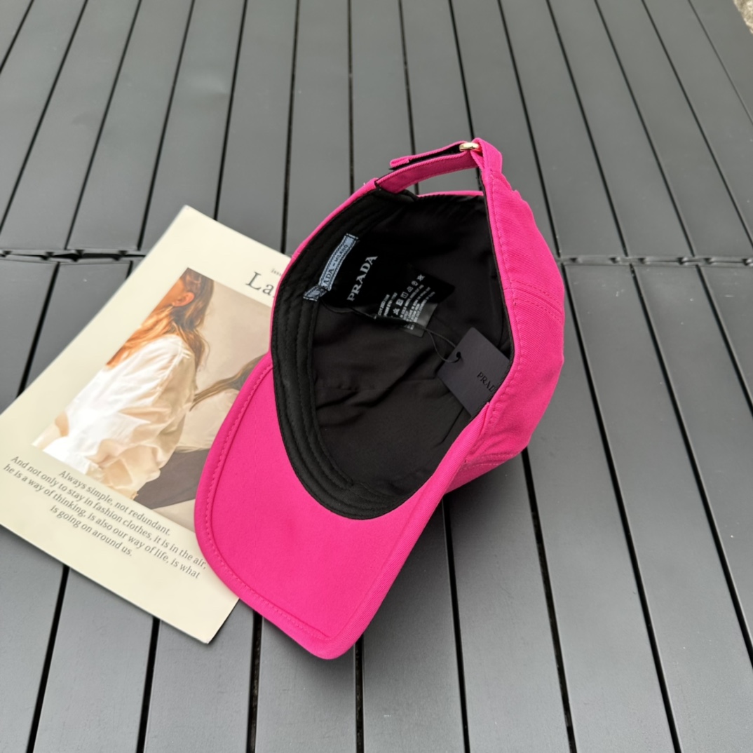 prada classic triangle logo baseball cap