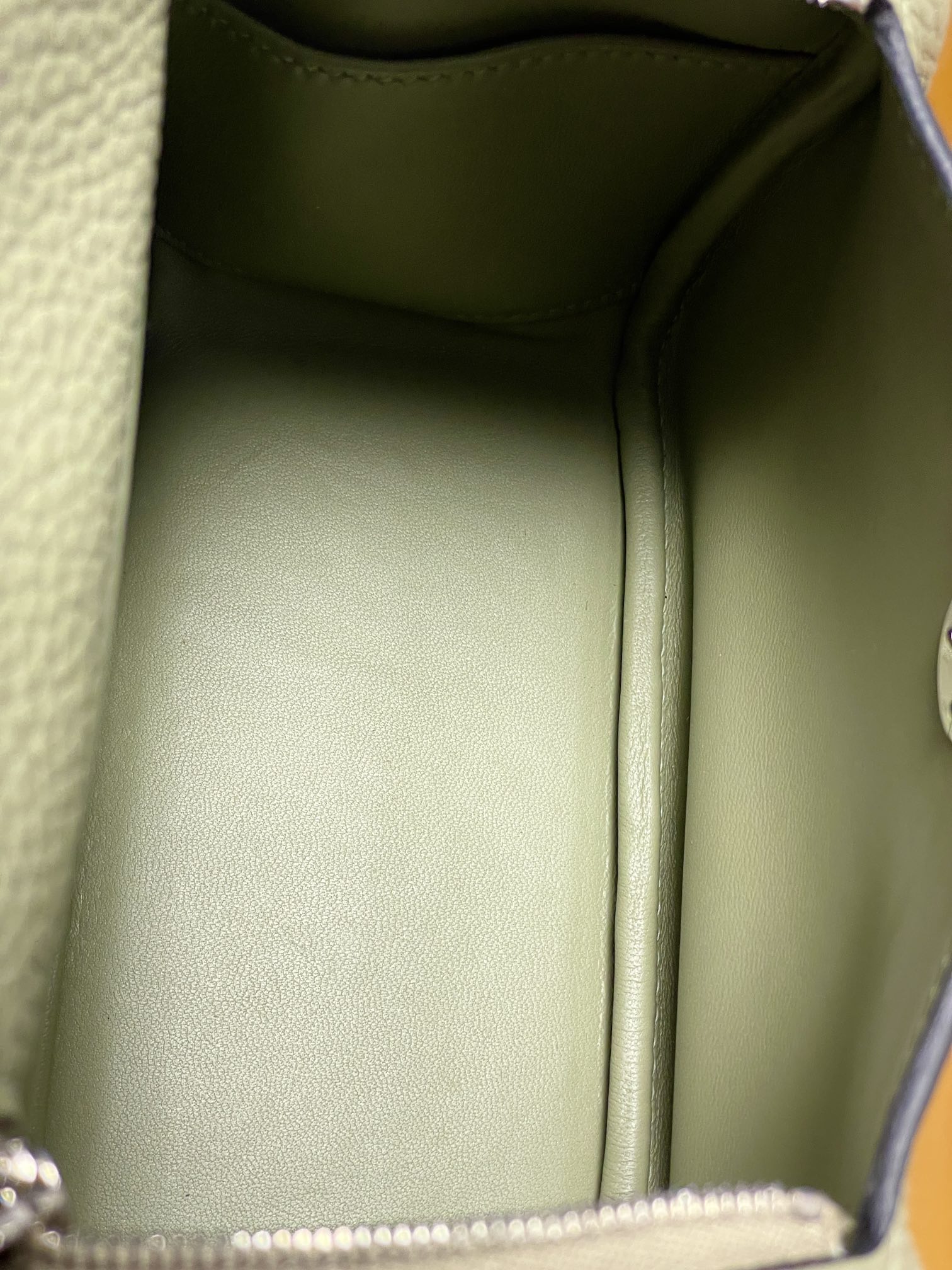 mini lindy sage green tc leather silver buckle