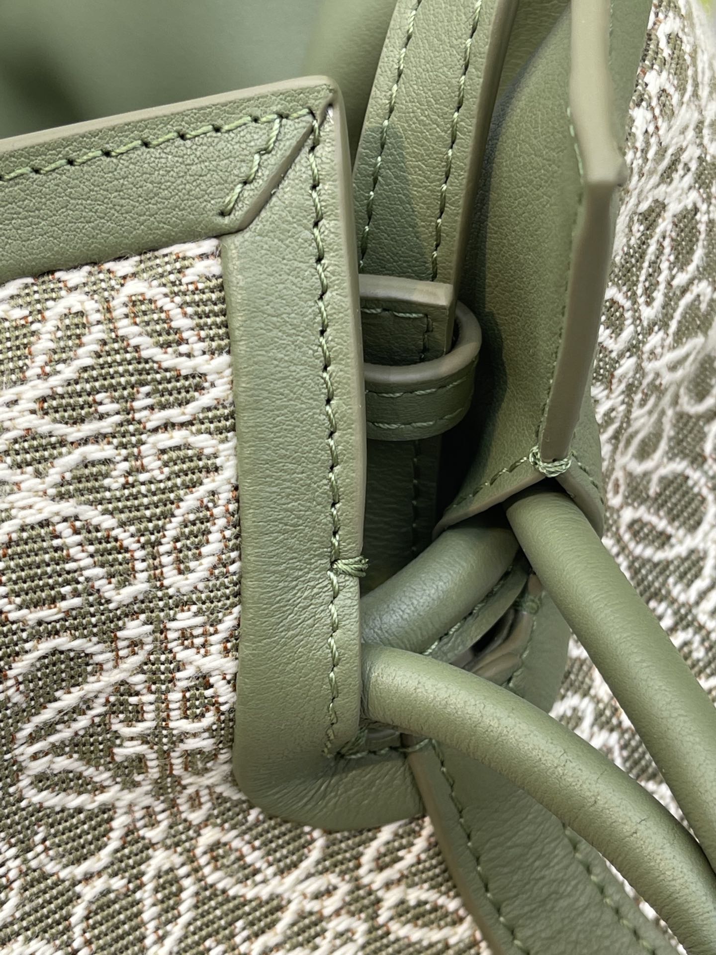 LOEWE Mini Anagram jacquard and calfskin Flamenco clutch