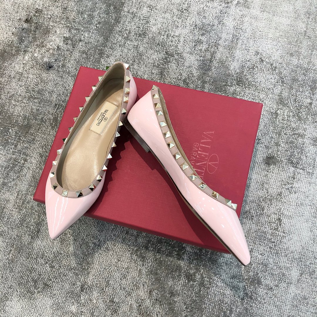 Valentino VT Collection Flats Patent Leather Pink