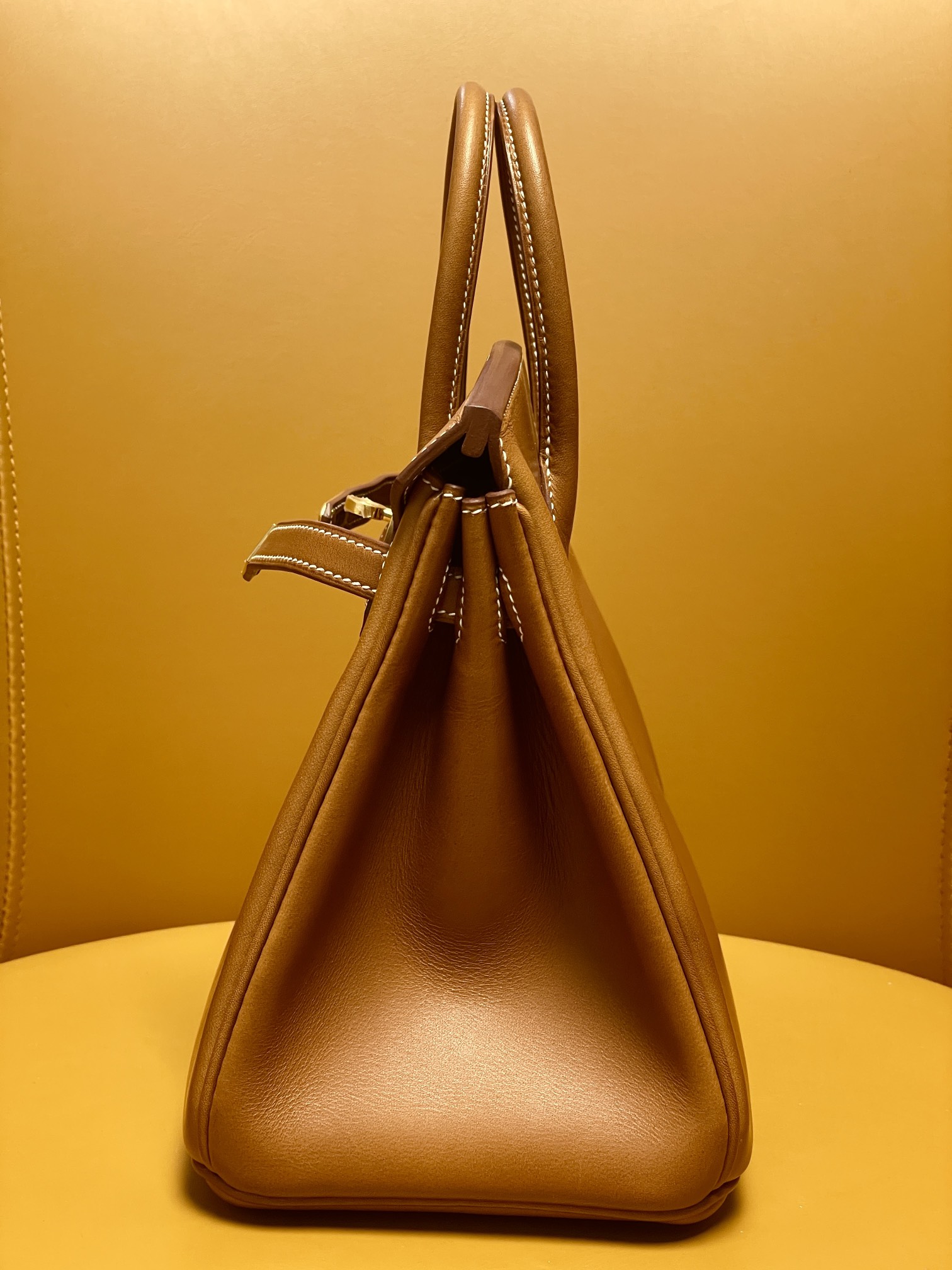 Birkin25 saddle leather gold brown gold buckle