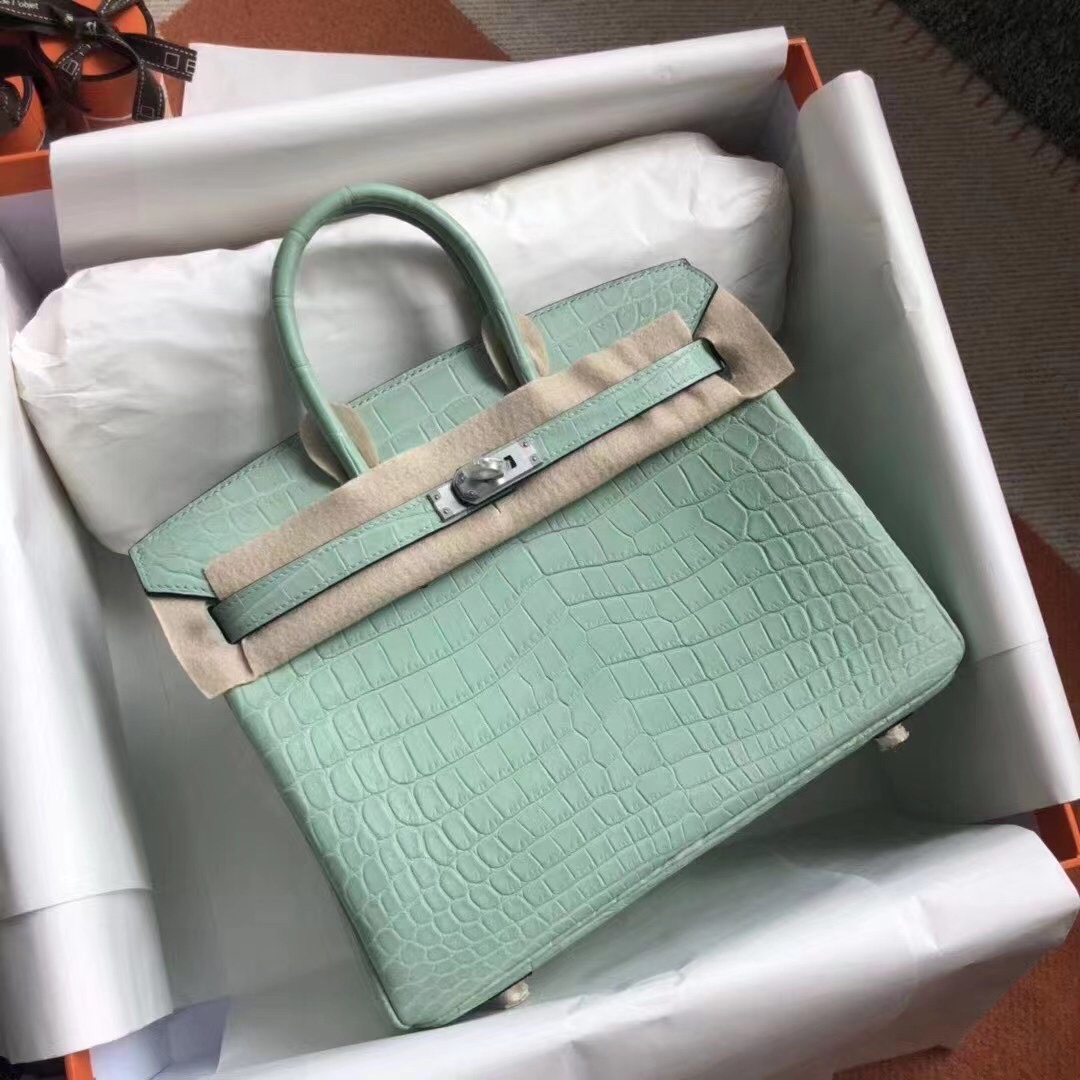 Hermes bag making process：American mint green big leather to new leather Bk 25 30 can do