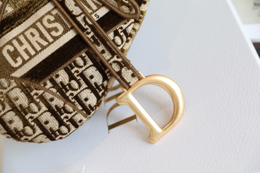 Dior Oblique Velvet Saddle Brown