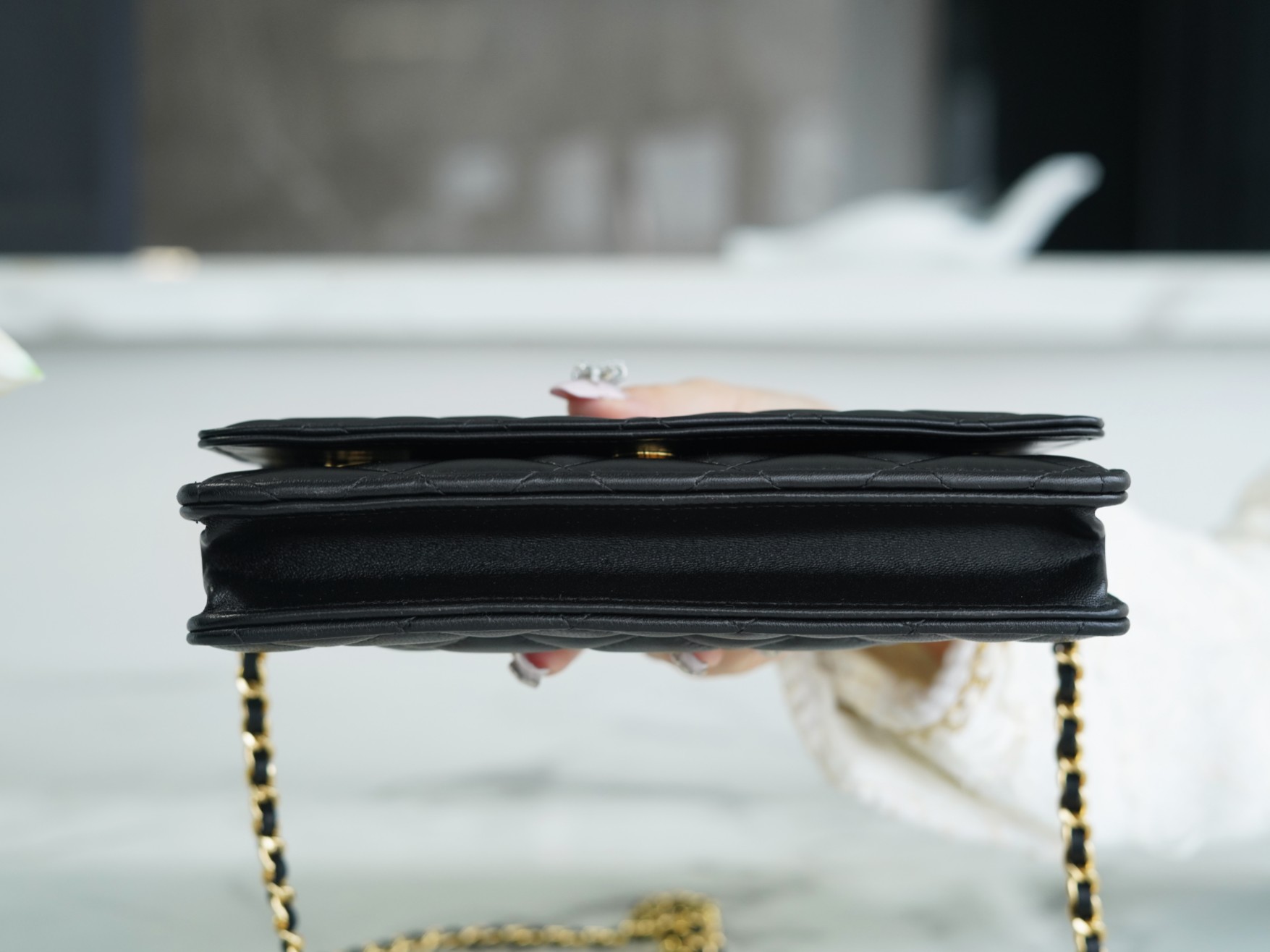 CHANEL 𝑾𝒐𝒄 Fat Choi Bag Entry Classic 𝑾𝒐𝒄𝒄 (Magnetic Closure) Black Sheep Gold🐑