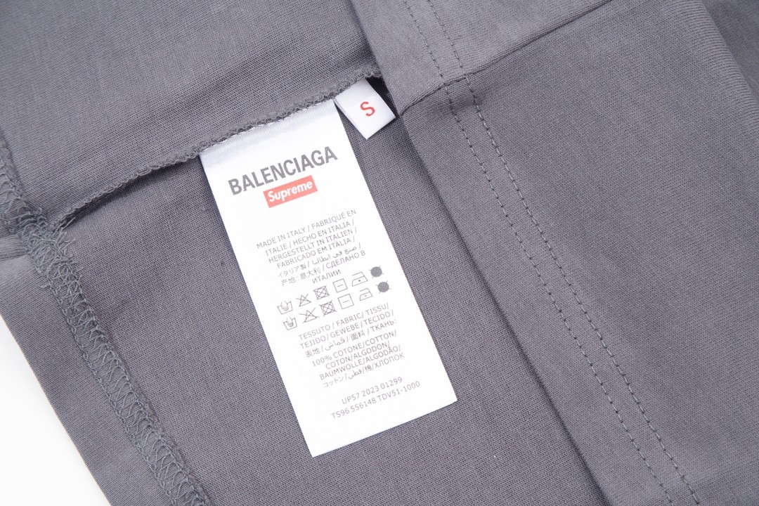 Balenciaga × Supreme 2023 Fall Spring/summer collection simple double LOGOT shirts