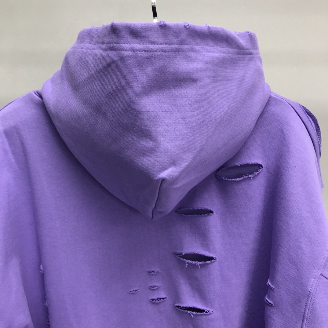 Balenciaga ripped double layer hoodie