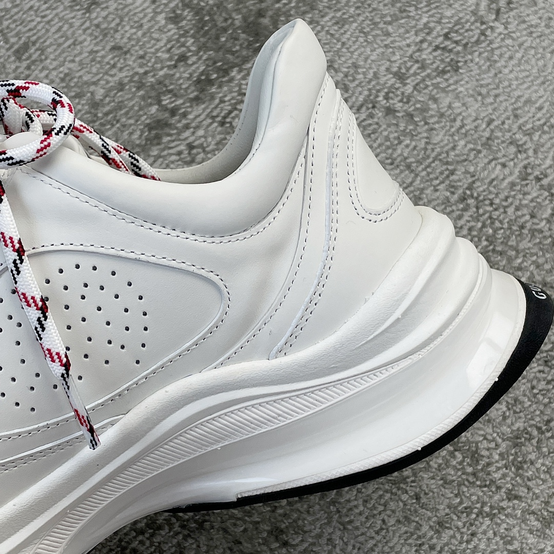 Gucci RUN all-leather cowhide sheepskin running shoes white