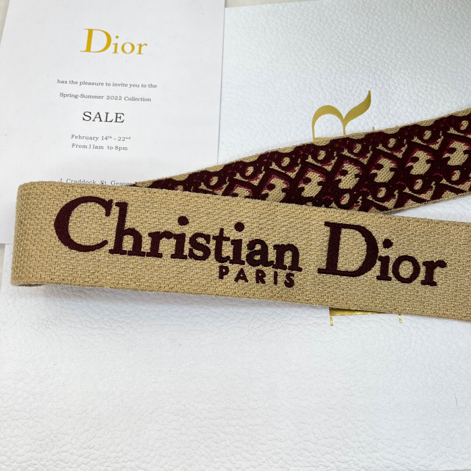 Dior Burgundy D Shoulder Strap