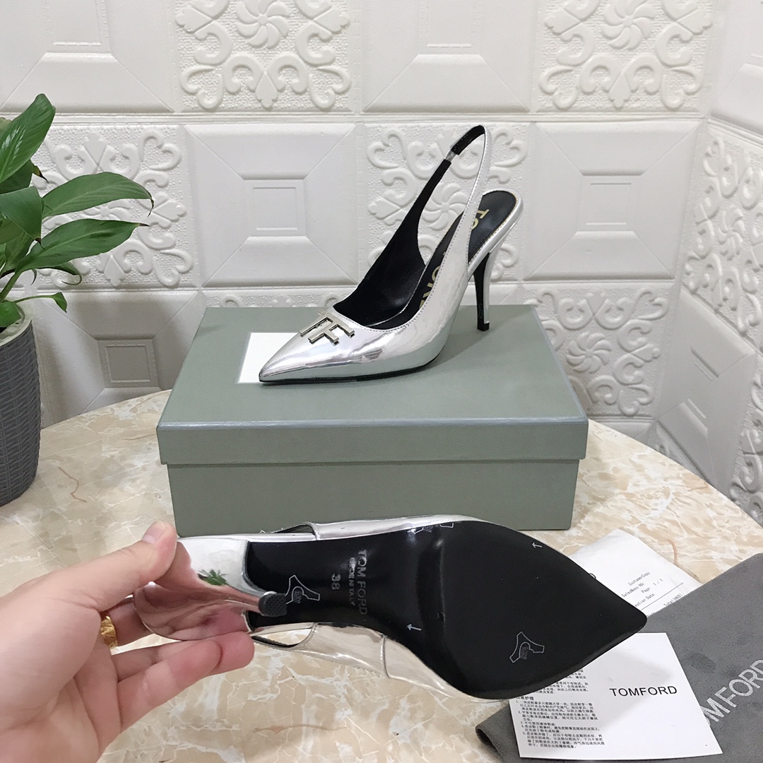 𝐓𝐎𝐌𝐅𝐎𝐑𝐃｜𝟐𝟎𝟐𝟑𝐒𝐒/𝐧𝐞𝐰 TOM high heeled bag toe sandals Original black leather outsole