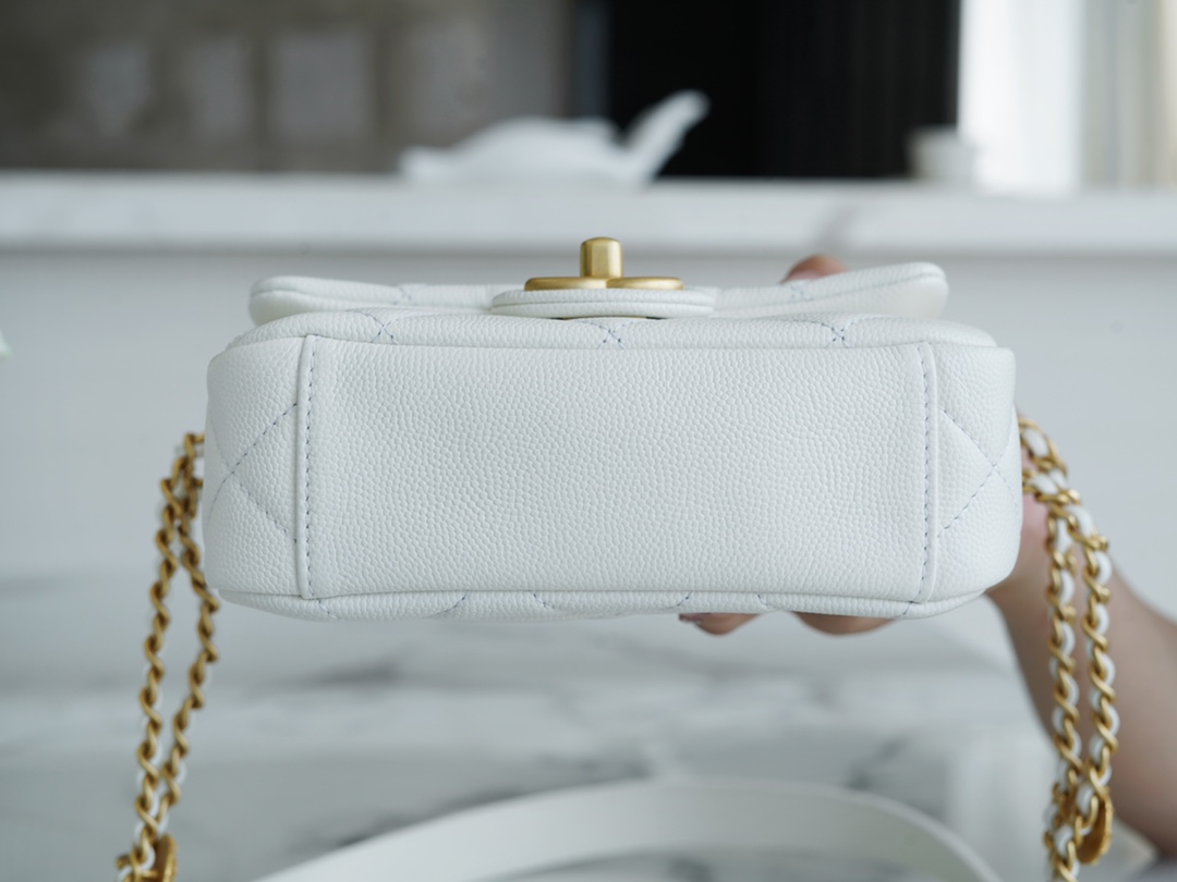 𝗖𝗛𝗔𝗘𝗡𝗟✦22A Advanced Handcraft Workshop Gold Coin Cover Bag Fang Fatty Genuine Leather