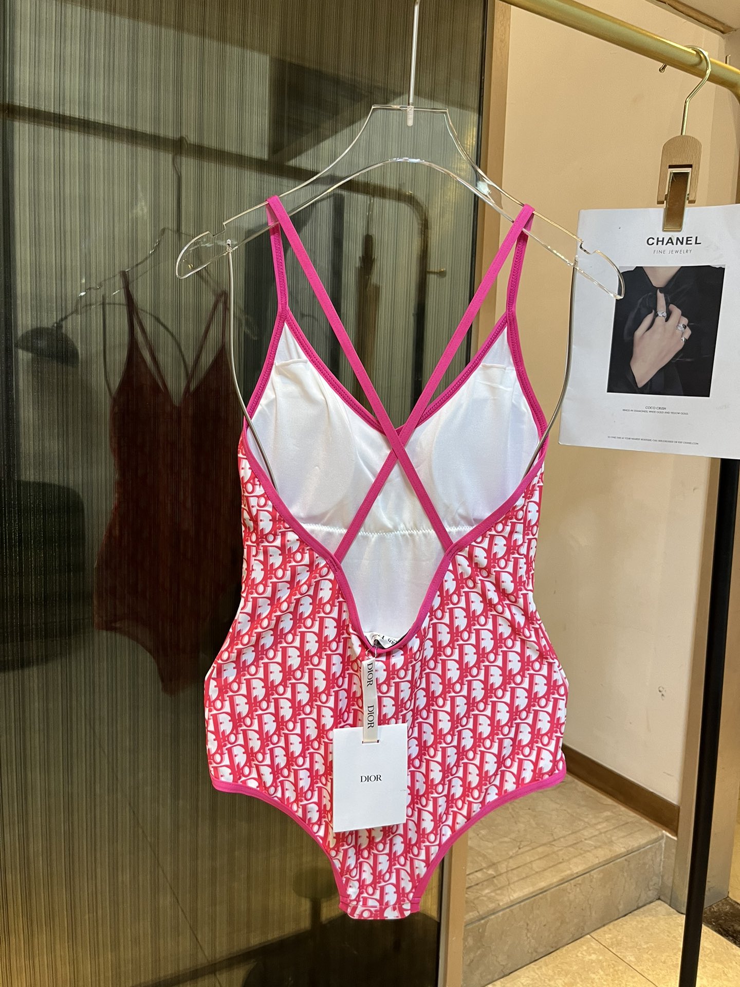 Dior long-sleeved one-piece swimsuit with sun protection