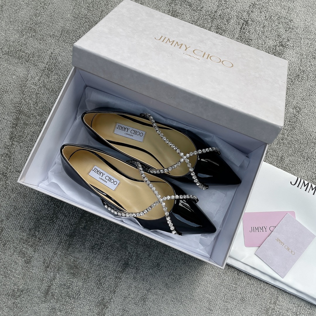 Jimmy Cho*o rhinestone pointed shoes