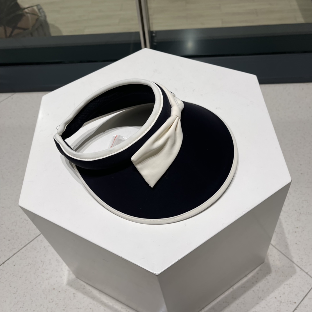 Chanel Bow Hat Empty Top Sun Protection UV Sun Shade Cap