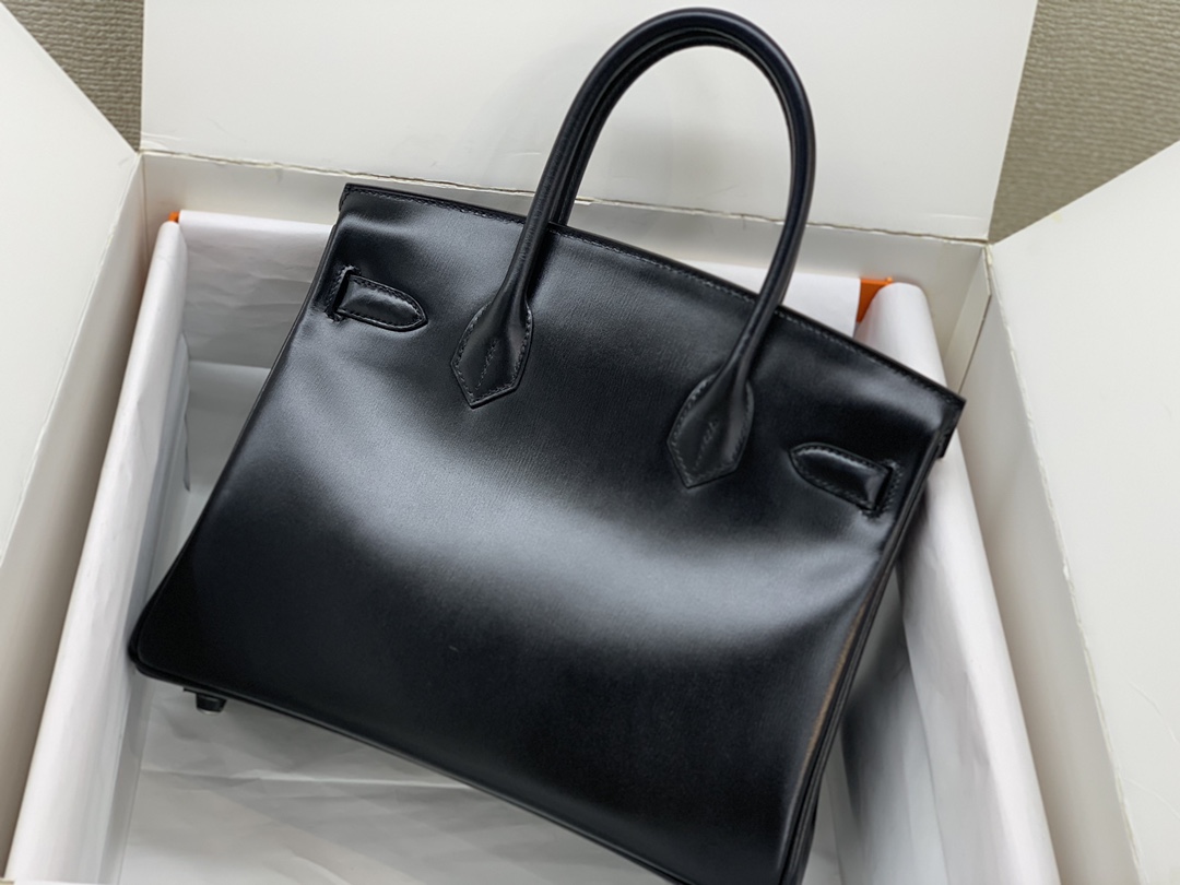 birkin30 antique bag box leather limited edition black buckle all hand sewn